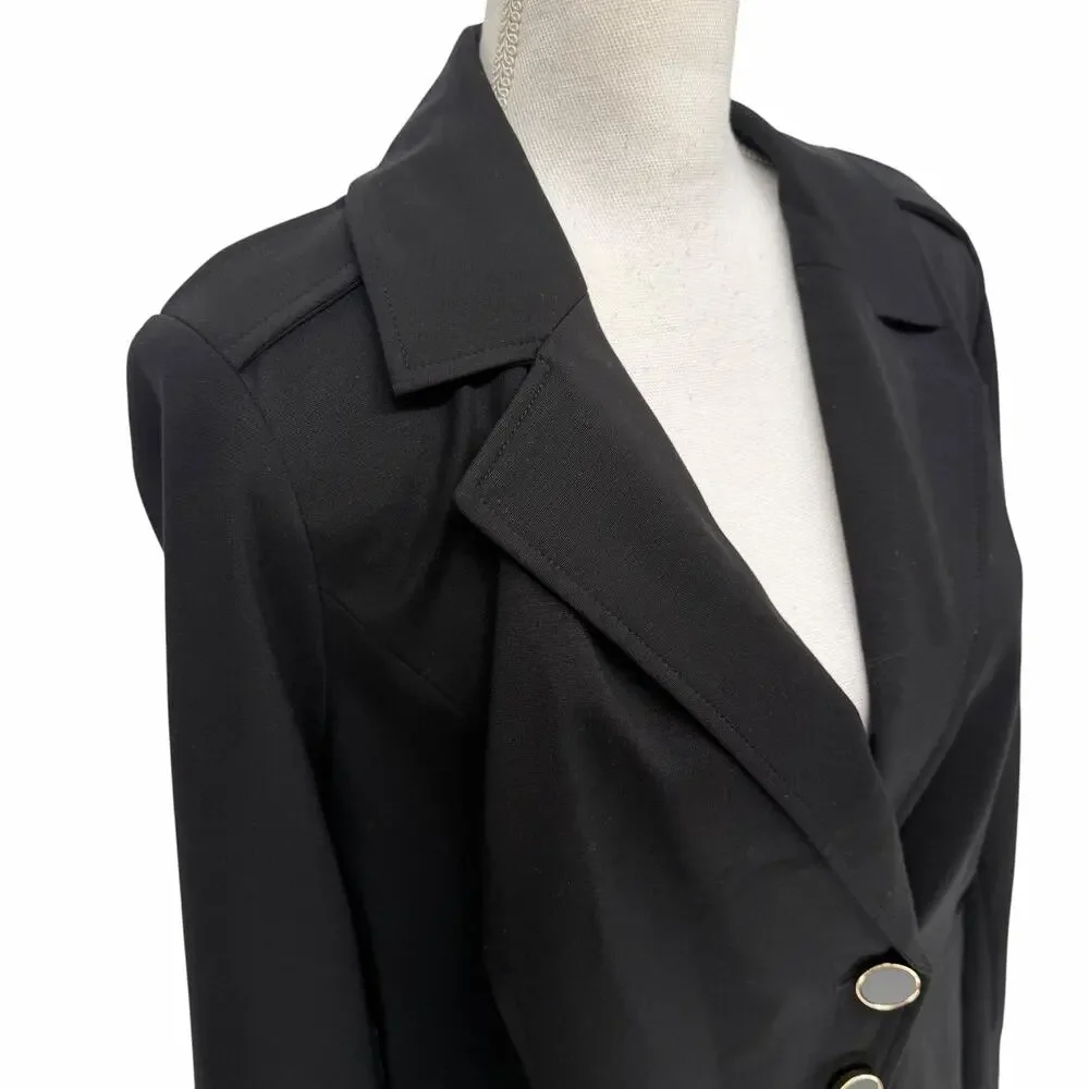 NEW Chico’s Seasonless Ponte Blazer Jacket Black Sz 2 (12/14)